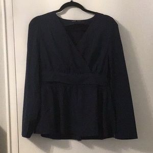 Navy Blue Long Sleeve Blouse/ SHEIN/ Size M